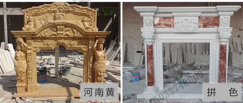 石雕壁爐架款式，定制石雕壁爐架，石雕壁爐架廠家