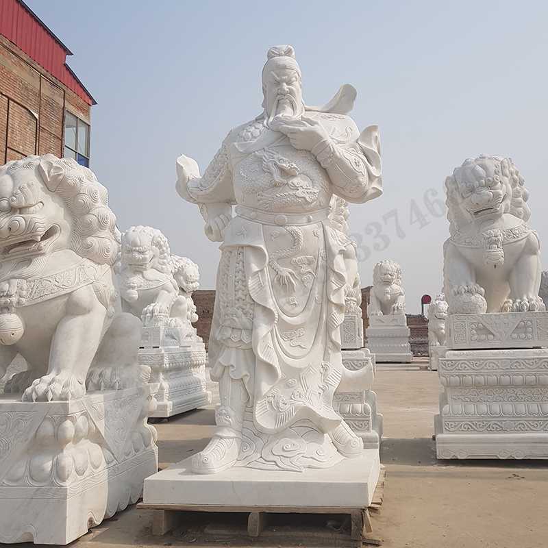 漢白玉關(guān)公像，石雕關(guān)公像，大理石關(guān)公雕像，關(guān)羽雕像，河北石雕關(guān)公廠家2.jpg